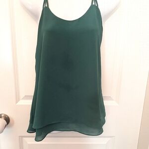 Emerald green Sakura tank top - size small